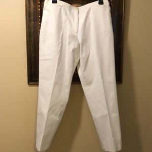 Faconnable Off white classic sml front pockets split hem zip fly, button close